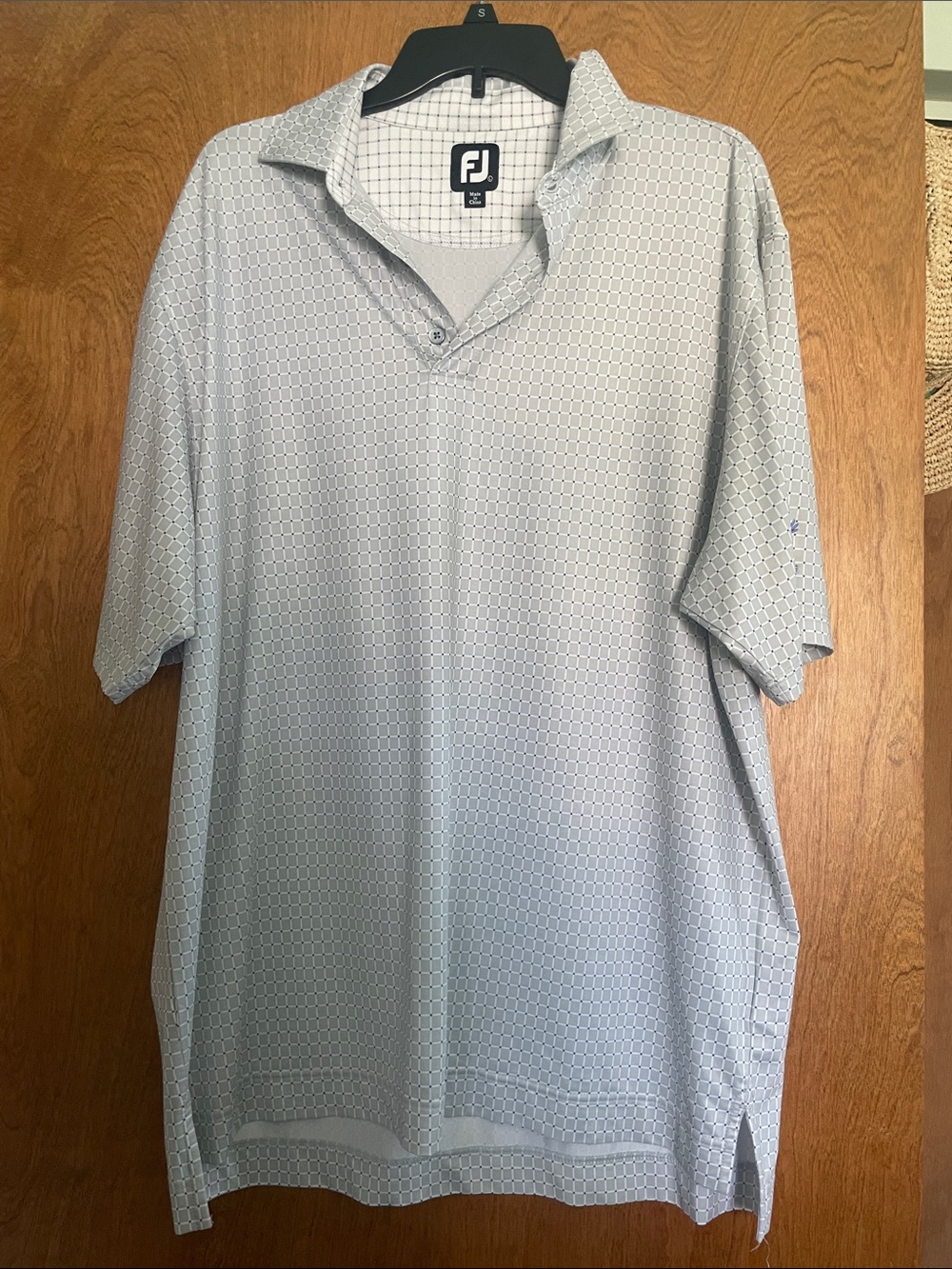 FootJoy Light Gray Micro-Pattern Golf Polo